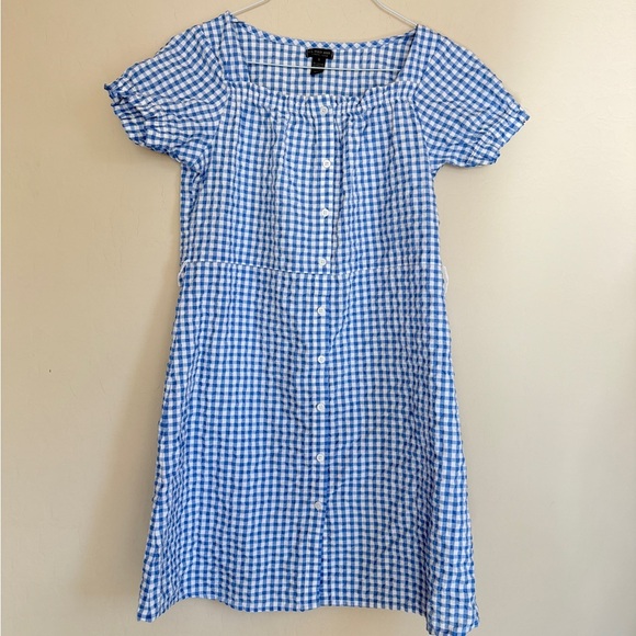 US Polo Gingham Mini Dress Button Down Puff Sleeve Cottagecore Women’s Small - Picture 1 of 8